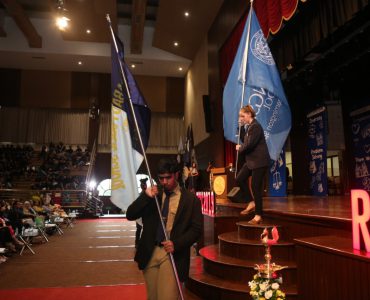3.Abhinav with our school flag 3.Abhinav with our school flag